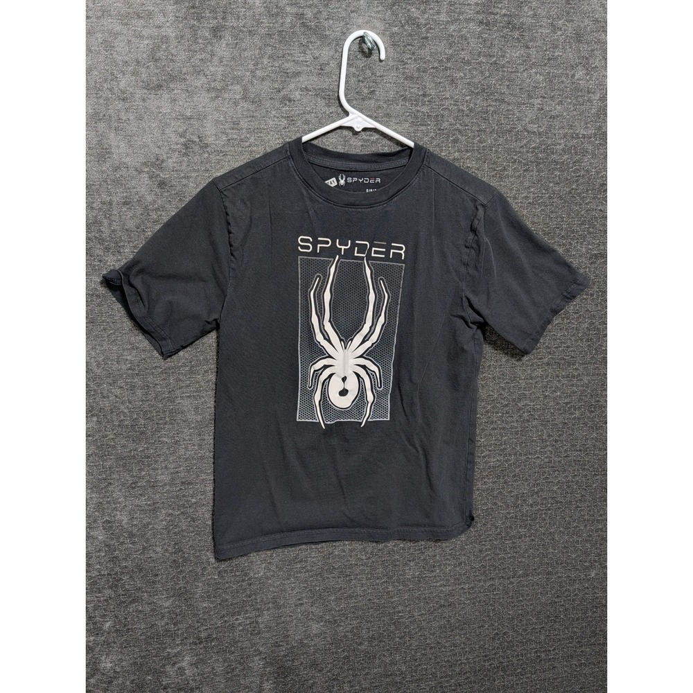Spyder Boys Graphic T-Shirt Gray Cotton Short Sleeve Spider Logo SPFB213-001 S